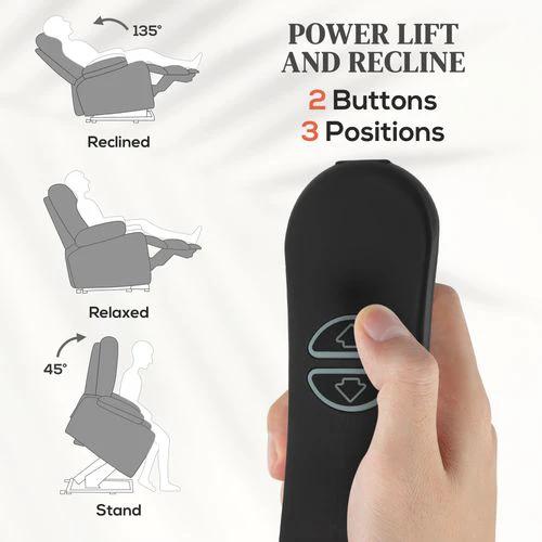 HOMCOM Power Lift Recliner Chair for Elderly with Massage and Heat Grey by HOMCOM