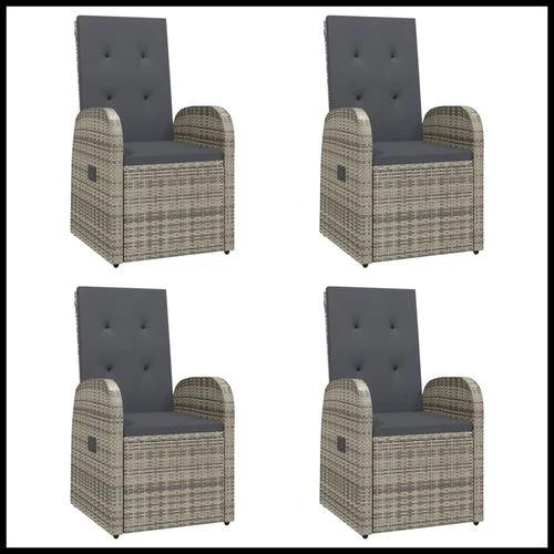 5 Piece Garden Dining Set Grey Poly Rattan&Solid Wood Acacia by vidaXL