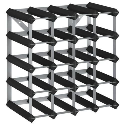 vidaXL Black Solid Pine Wood Wine Rack for 20 Bottles with Rustic Charm for Home Decor Enthusiasts - Wine Rack