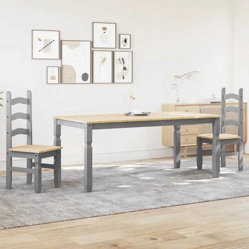 vidaXL vidaXL 3 Piece Dining Set Panama Grey Solid Wood Pine - Dining Set
