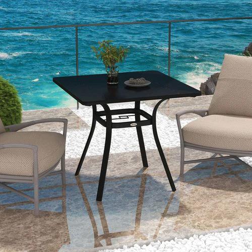 Outsunny Garden Table with Metal Tabletop, Steel Frame for Balcony, Porch, Black by Outsunny