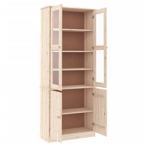 vidaXL vidaXL Glass Display Cabinet ALTA 77x35x186.5 cm Solid Wood Pine - Display Cabinet