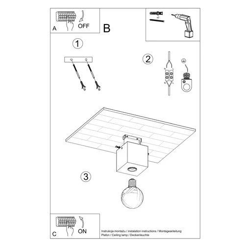 Ceiling lamp wood Ariz Scandinavian Design E27 by Sollux Lighting