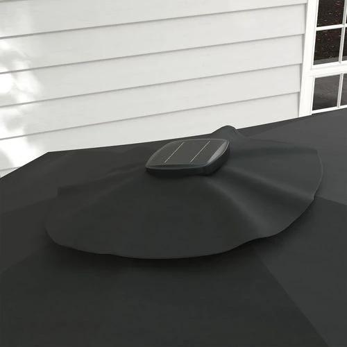 Outsunny Outsunny 3(m) Solar LED Cantilever Parasol Adjustable Garden Umbrella Dark Grey - Parasol