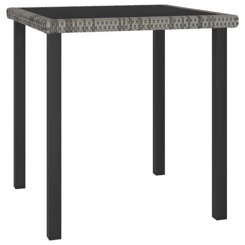 vidaXL vidaXL 3 Piece Outdoor Dining Set with Cushions Poly Rattan Grey - Garden Set