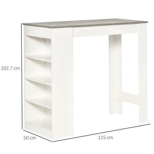 Compact Dual-Function Coffee Table Bar Table with Wood-Effect Top and Storage Shelves for Small Apartments by N/A
