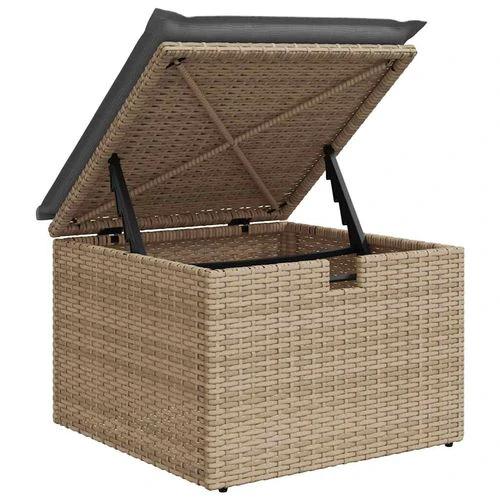 vidaXL 2 Piece Garden Sofa Set with Cushions Beige Poly Rattan Acacia by vidaXL