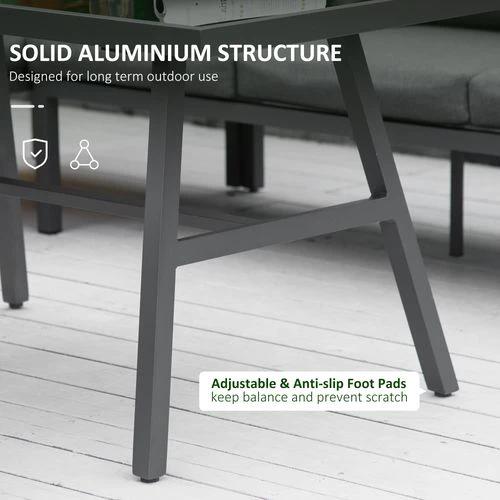Outsunny 8-Seater Aluminium Garden Dining Sofa Furniture Set with Cushions by Outsunny