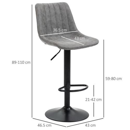 N/A Stylish Adjustable Bar Stools Set of Two with Solid Metal Frame and Comfortable High Back for Modern Kitchens and Dining Areas -