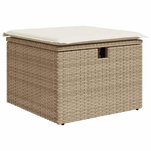 vidaXL 2 Piece Garden Sofa Set with Cushions Beige Poly Rattan Acacia by vidaXL
