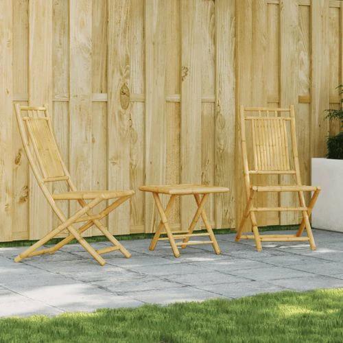 vidaXL vidaXL 3 Piece Bistro Set Bamboo - Bistro Sets