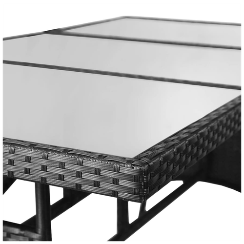 vidaXL Garden Table Black 170x80x74 cm Poly Rattan by vidaXL