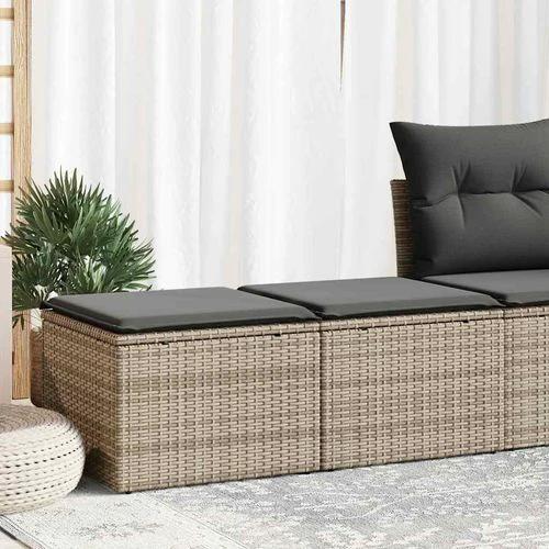 vidaXL 2 Piece Garden Sofa Set with Cushions Grey Poly Rattan Acacia by vidaXL