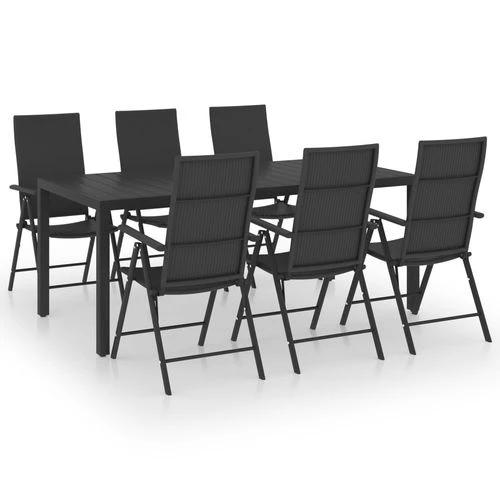vidaXL 7 Piece Garden Dining Set with WPC Tabletop and Weather-Resistant Rattan Chairs for Outdoor Entertaining by vidaXL