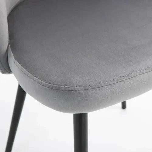 2 Pieces Modern Upholstered Fabric Bucket Seat Dining Chairs Living Room Grey by Unbranded