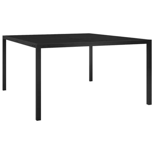 vidaXL Garden Table 130x130x72 cm Black Steel and Glass by vidaXL