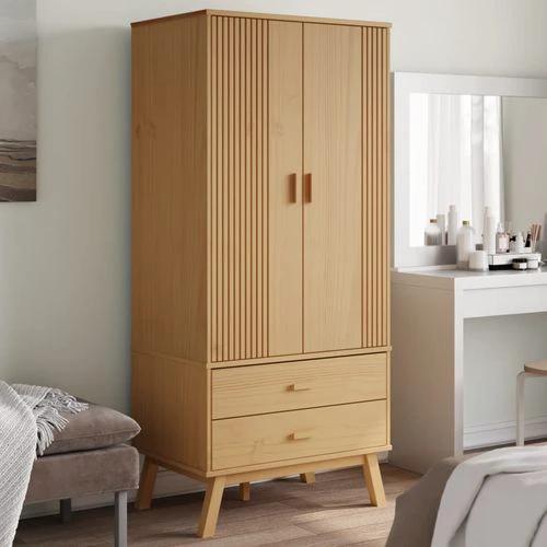 vidaXL Wardrobe OLDEN Brown 76.5x53x172 cm Solid Wood Pine by vidaXL