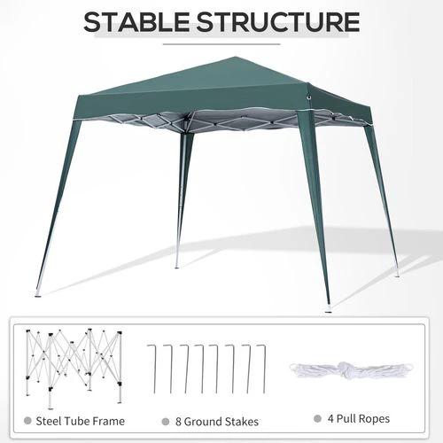 Garden Pop up Gazebo Tent Party Water-resistant 2.5 x 2.5M Green Outsunny by Unbranded