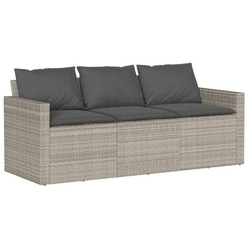 vidaXL 2 Piece Garden Dining Set with Cushions Light Grey Poly Rattan by vidaXL
