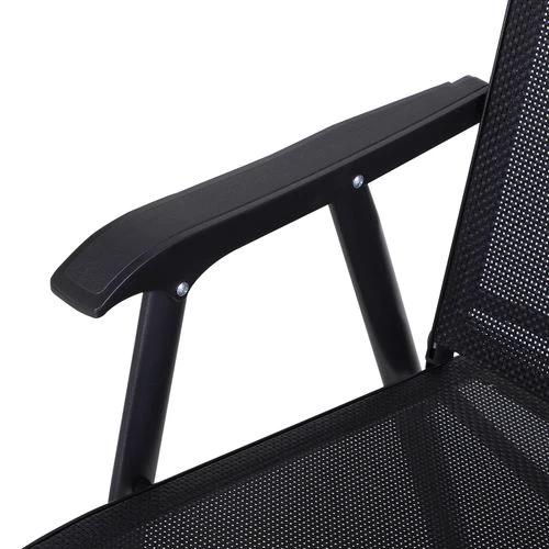 2-PCS Garden Armchairs Outdoor Patio Folding Modern Furniture Black Outsunny by Unbranded