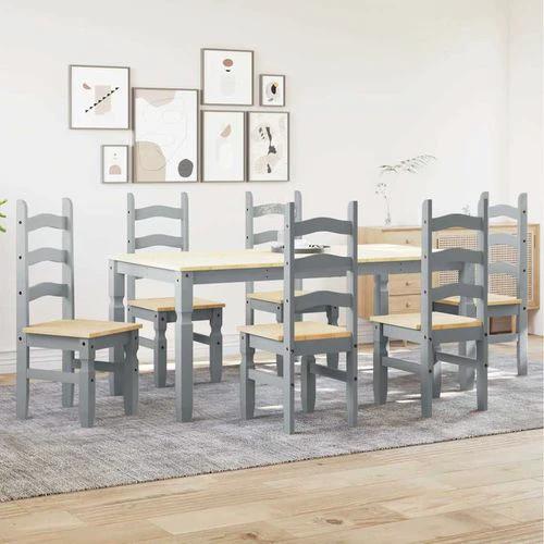 vidaXL vidaXL 7 Piece Dining Set Panama Grey Solid Wood Pine - Dining Set
