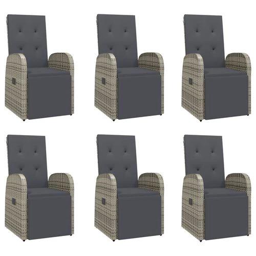 vidaXL 7 Piece Garden Dining Set Grey Poly Rattan&Solid Wood Acacia by vidaXL