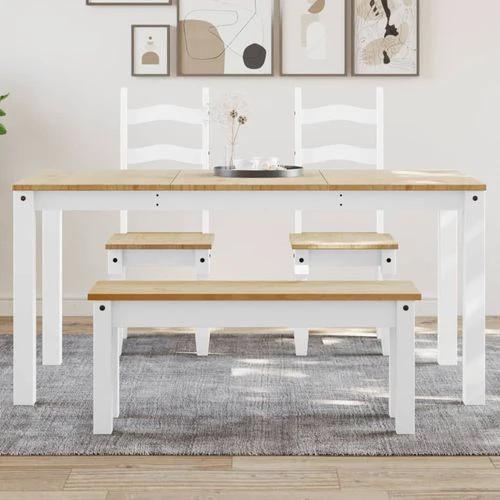 vidaXL Dining Table Panama White 160x80x75 cm Solid Wood Pine by vidaXL