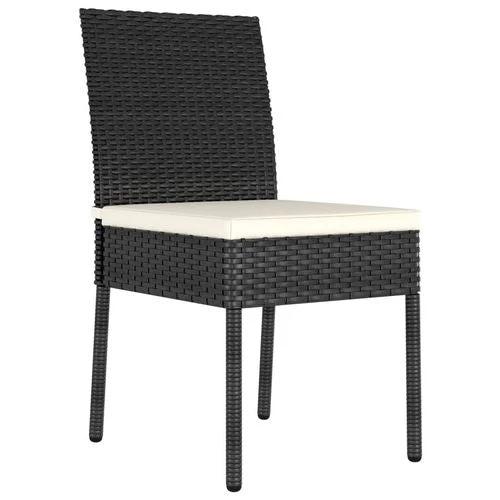 vidaXL vidaXL 3 Piece Outdoor Dining Set with Cushions Poly Rattan Black - Garden Set