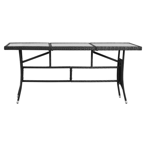vidaXL Garden Table Black 170x80x74 cm Poly Rattan by vidaXL