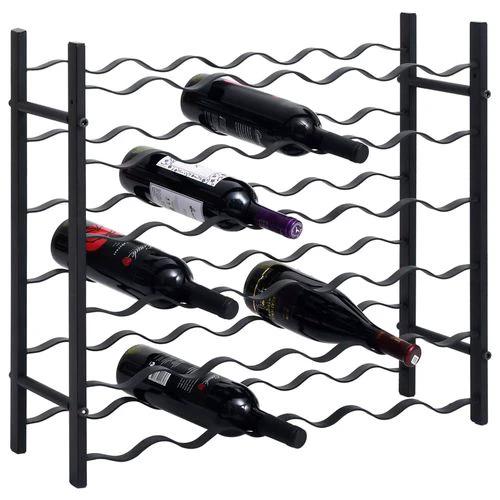 vidaXL Black Iron Wine Rack for 36 Bottles with Modern Design for Wine Enthusiasts - Wine Rack