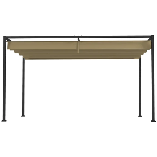 Outsunny 4x3 Meter Metal Pergola Gazebo with Retractable Canopy and UV Protection for Outdoor Gatherings by Outsunny