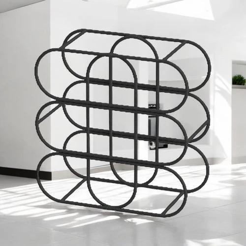 MSL Cast Iron Effect Wine Rack 13 Inch for 9 Bottles with Ornate Side Detail for Wine Enthusiasts - Wine Rack