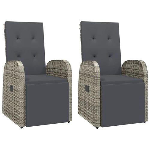 vidaXL vidaXL 3 Piece Garden Dining Set Grey Poly Rattan&Solid Wood Acacia - Garden Set