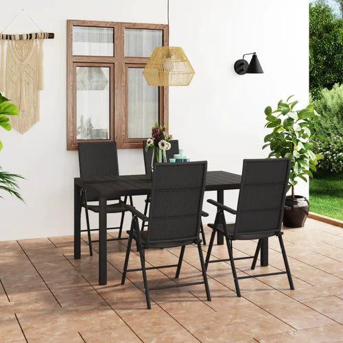 vidaXL vidaXL 5 Piece Garden Dining Set with Weather-Resistant PE Rattan for Outdoor Entertaining - Garden Set