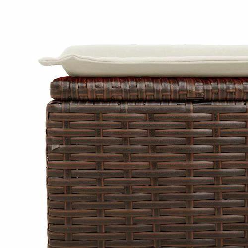 vidaXL vidaXL 2 Piece Garden Sofa Set with Cushions Brown Poly Rattan Acacia - Garden Sofa Sets
