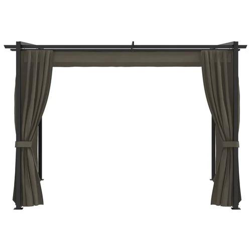 Durable Gazebo with Curtains 3x3 m Taupe Steel Frame for Outdoor Gatherings and Events by vidaXL