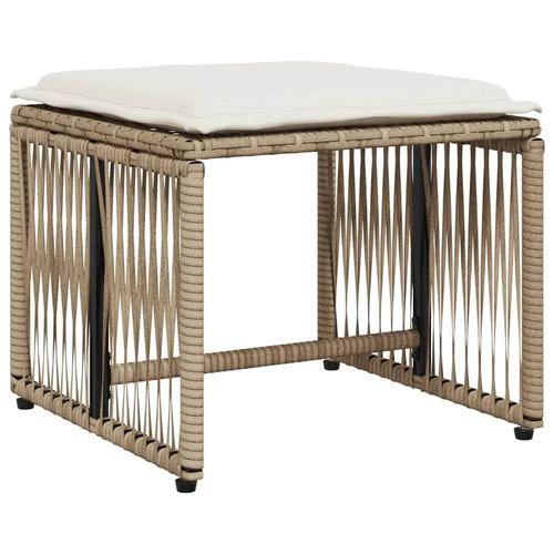 vidaXL 7 Piece Garden Dining Set with Cushions Beige Poly Rattan by vidaXL