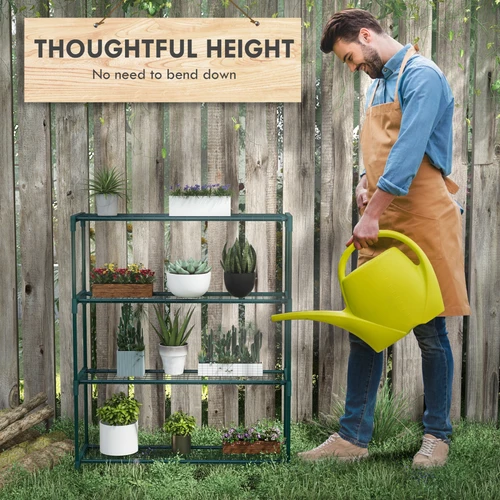 Outsunny 4-Tier Plant Stand with Grid Shelves for Indoor and Outdoor Floral Display by Outsunny