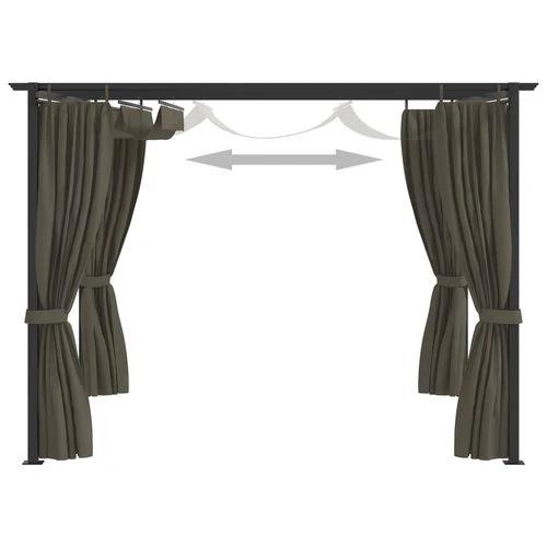Durable Gazebo with Curtains 3x3 m Taupe Steel Frame for Outdoor Gatherings and Events by vidaXL