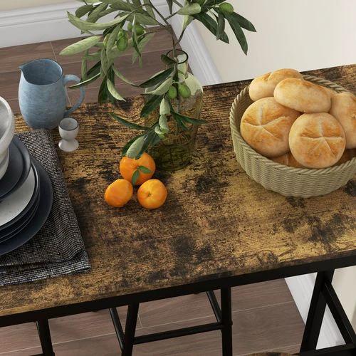 HOMCOM 5 Piece Bar Set, Industrial Kitchen and Chair Set Rustic Brown by HOMCOM