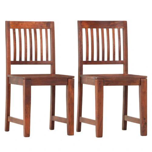 Handcrafted Solid Mango Wood Dining Chairs Set of 2 with Unique Grain Design for Industrial Style Decor by vidaXL