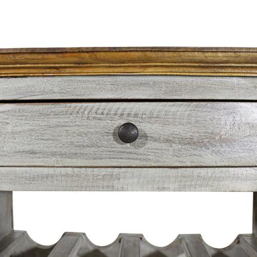 Antique-Style Wine Rack with Solid Reclaimed Wood 55x23x85 cm Featuring Storage Drawer for Wine Collectors by vidaXL