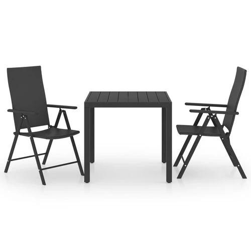 vidaXL 3 Piece Garden Dining Set 120x120cm Weather-Resistant PE Rattan for Outdoor Entertaining by vidaXL