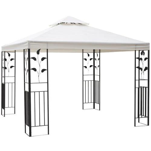3m x 3m Vented Roof Metal Frame Garden Gazebo Cream by Outsunny