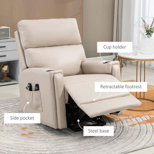 HOMCOM Lift Chair for Living Room, Recliner Chair with Vibration Massage, Heat by HOMCOM