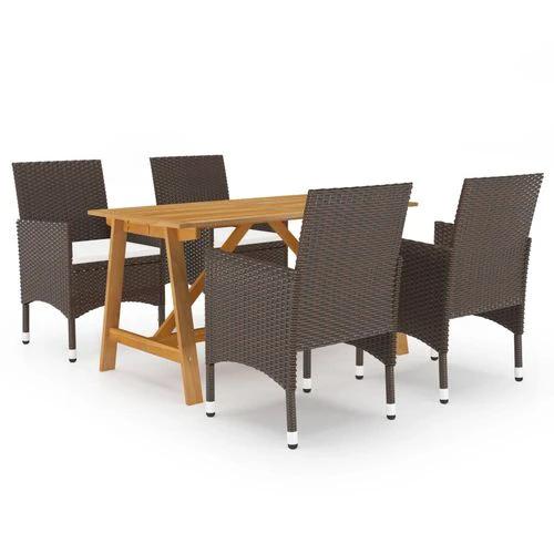 Elegant 5 Piece Garden Dining Set with Cushions for Outdoor Entertaining by vidaXL
