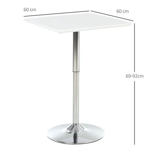 Adjustable Height Coffee Table Bar Table 60x60cm with Modern Design for Home and Office Use by N/A