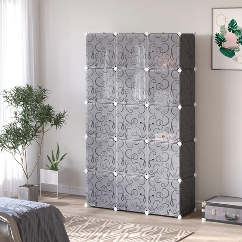 Sturdy DIY Portable Wardrobe Closet 111L x 47W x 183H cm Customizable Modular Storage for Home Organization by HOMCOM