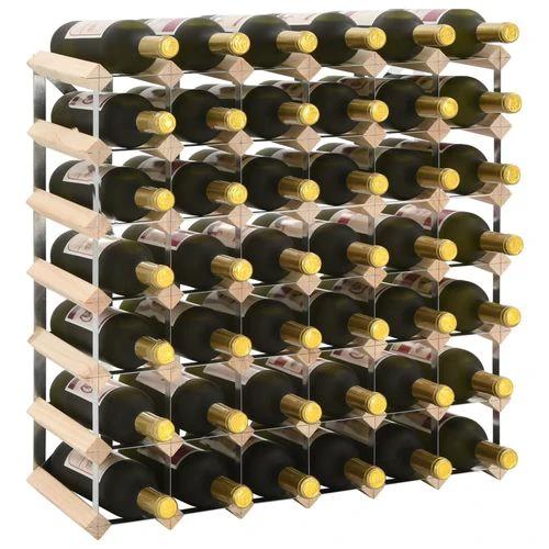 Rustic Solid Pinewood Wine Rack for 42 Bottles with 4 Tiers for Wine Enthusiasts by vidaXL