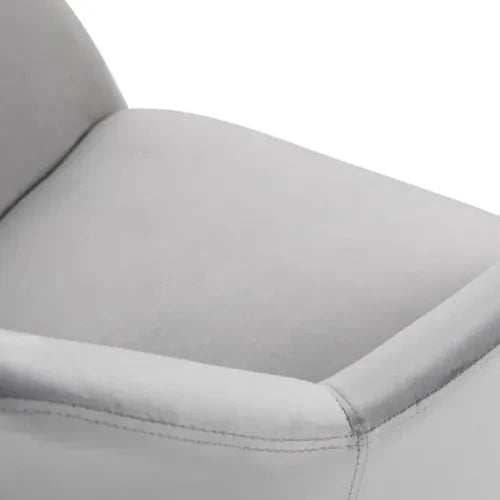 2 Pieces Modern Upholstered Fabric Bucket Seat Dining Room Armchairs - Grey